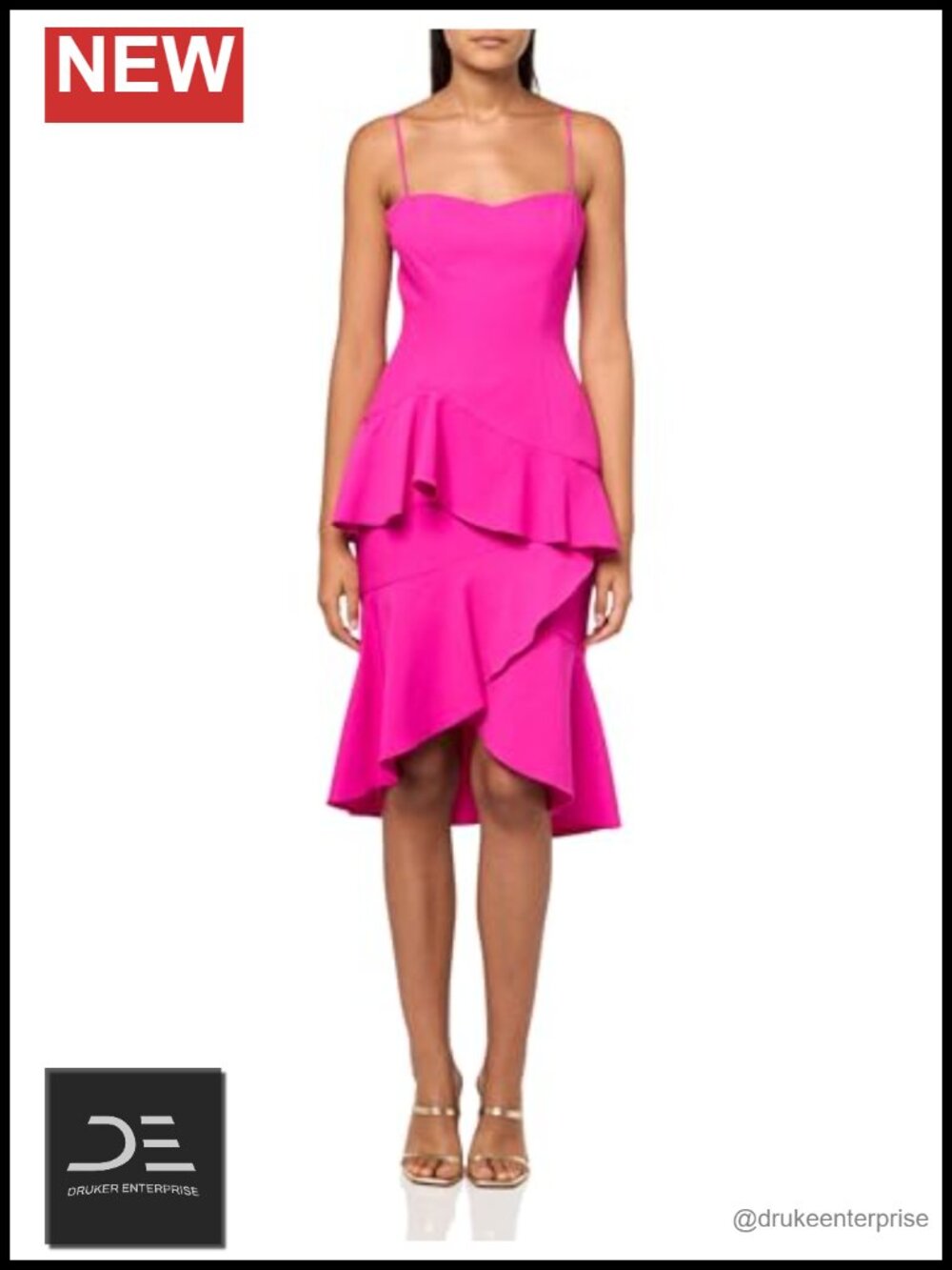 Draped High-Low One Shoulder Cocktail Dress